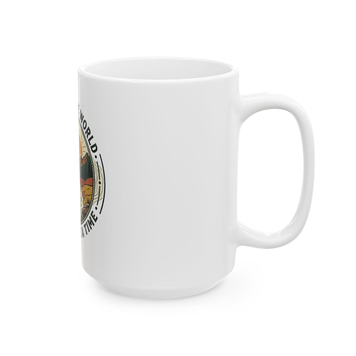 Explore the World Mug - "One Step at a Time" Hiking Coffee Cup