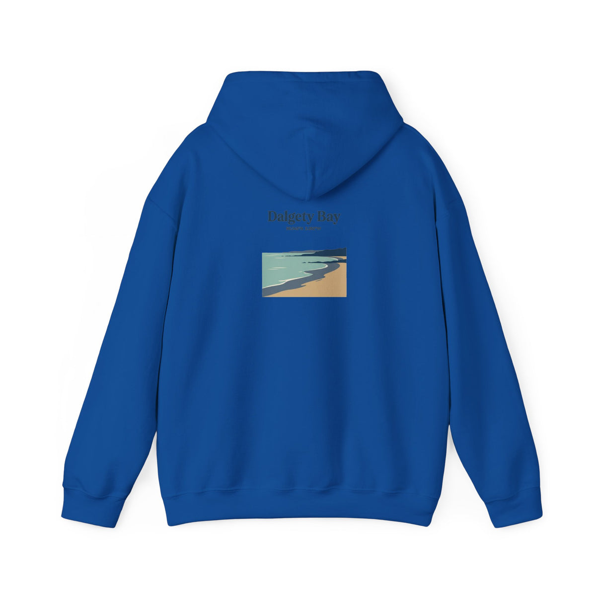 Dalgety Bay Scenic Hoodie — Retro Coastal Beach Graphic Hooded Sweatshirt