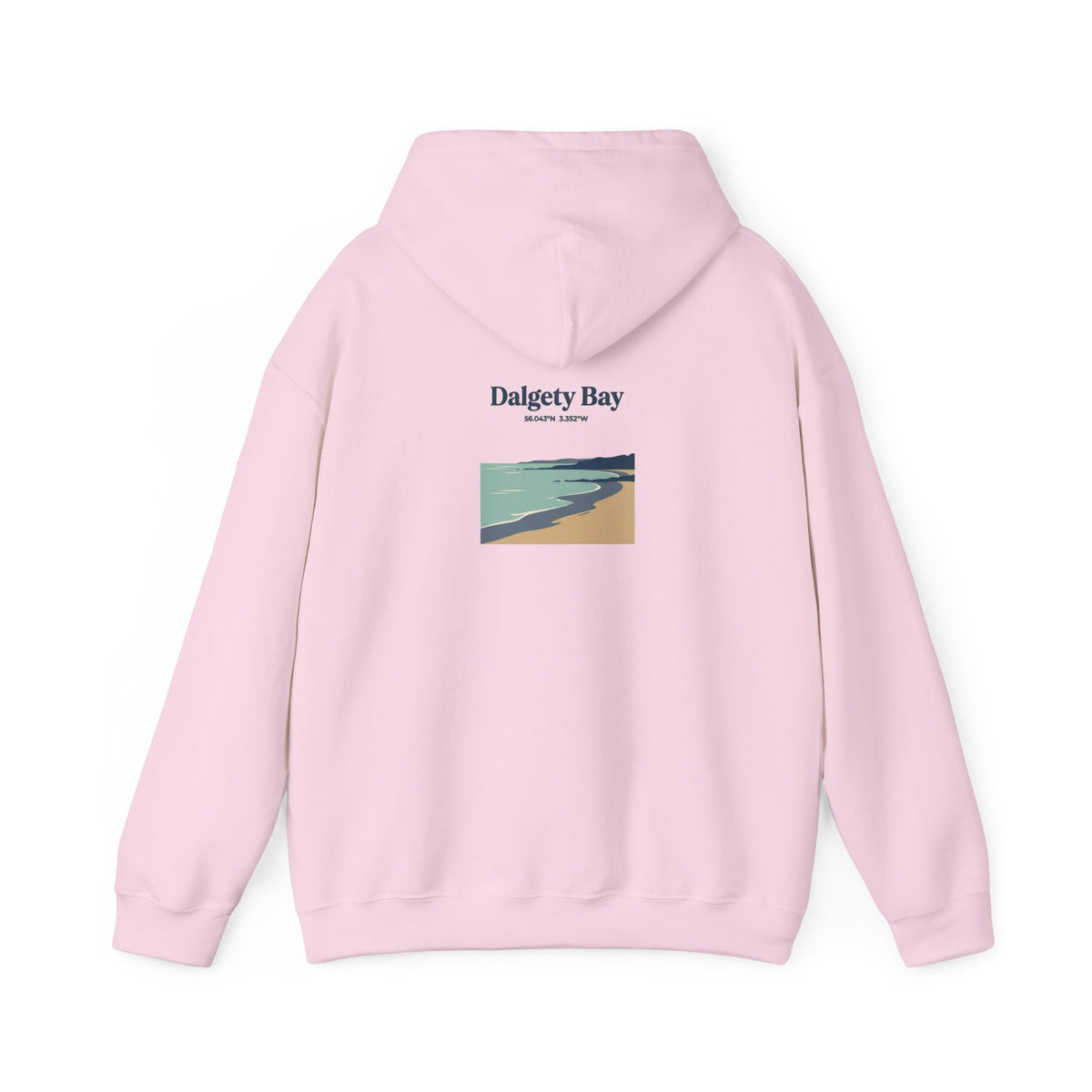 Dalgety Bay Scenic Hoodie — Retro Coastal Beach Graphic Hooded Sweatshirt