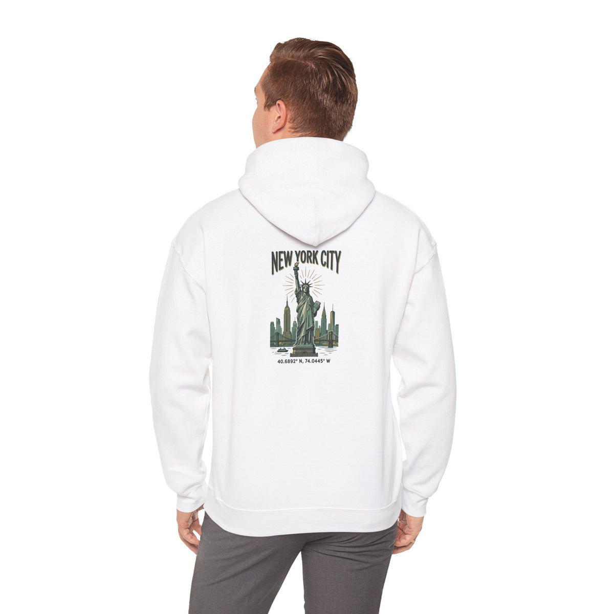 New York City Statue of Liberty Hoodie - Vintage NYC Skyline Pullover