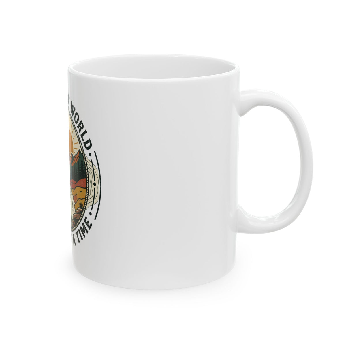 Explore the World Mug - "One Step at a Time" Hiking Coffee Cup