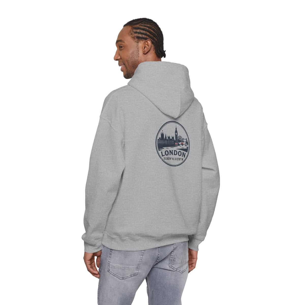 London Skyline Hoodie – Vintage London Emblem Travel Sweatshirt