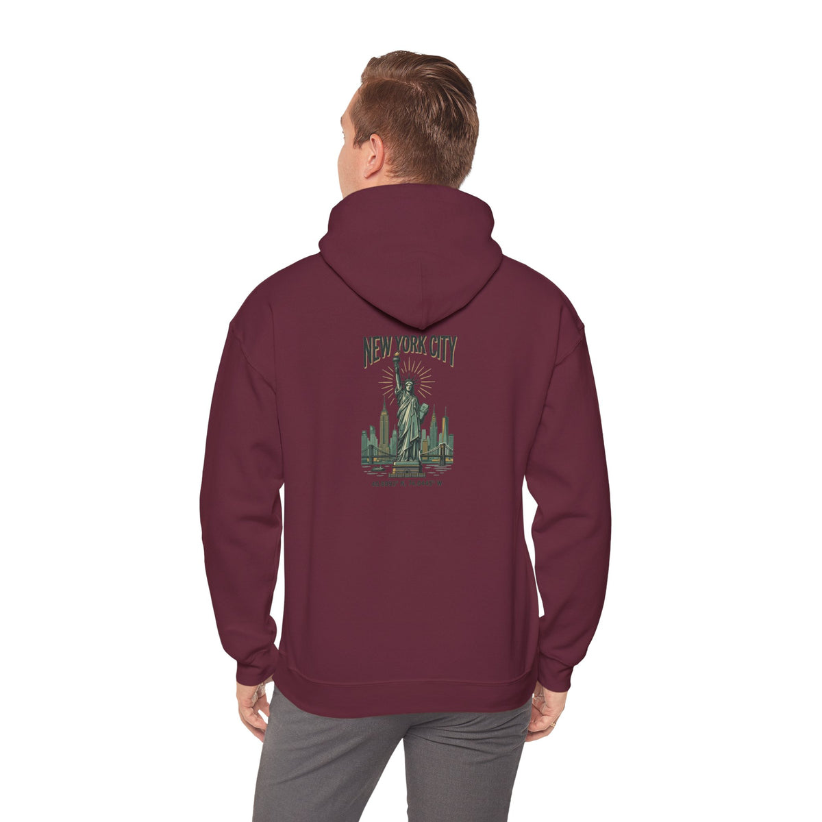 New York City Statue of Liberty Hoodie - Vintage NYC Skyline Pullover