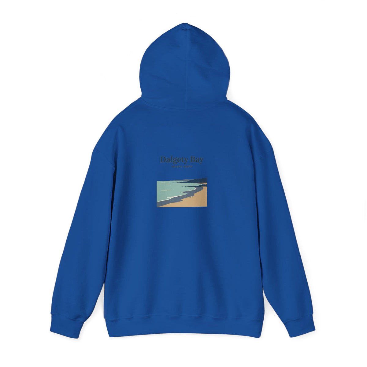 Dalgety Bay Scenic Hoodie — Retro Coastal Beach Graphic Hooded Sweatshirt