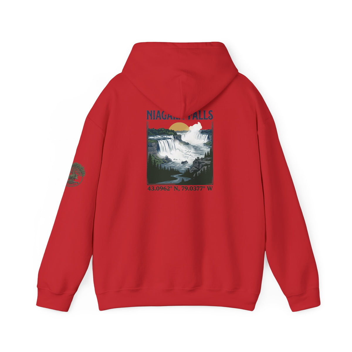 Niagara Falls Hoodie – Vintage Landscape Graphic with Coordinates