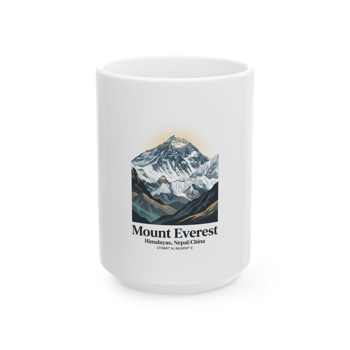 Mount Everest Ceramic Mug — Mountain Travel Coffee Cup (11oz & 15oz)