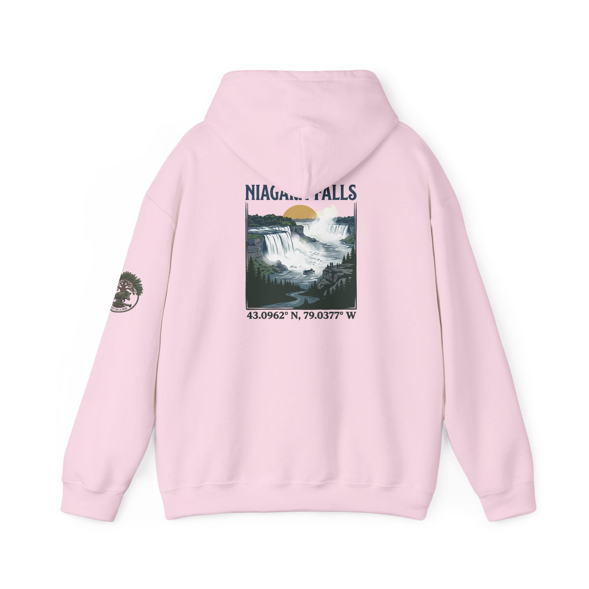 Niagara Falls Hoodie – Vintage Landscape Graphic with Coordinates