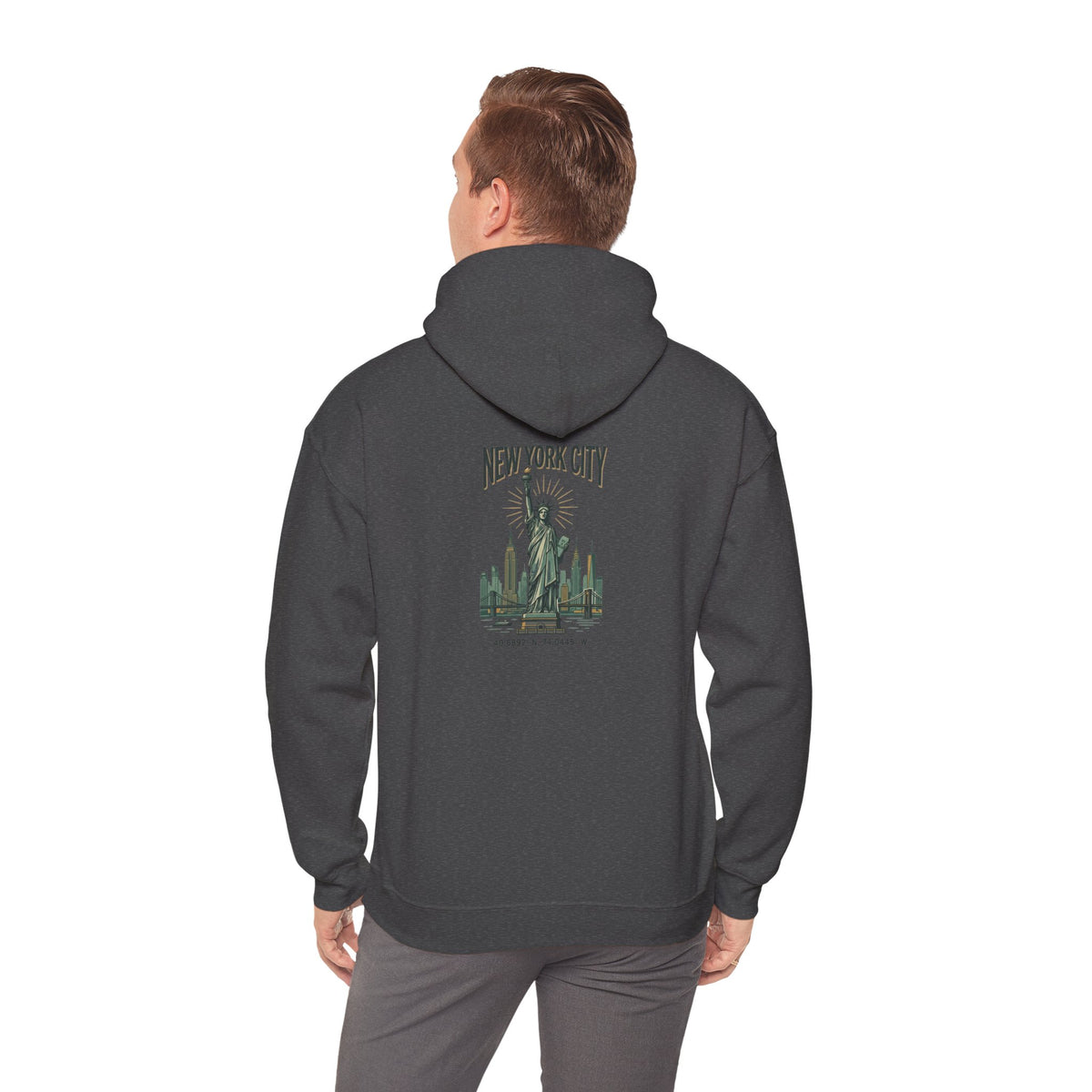 New York City Statue of Liberty Hoodie - Vintage NYC Skyline Pullover