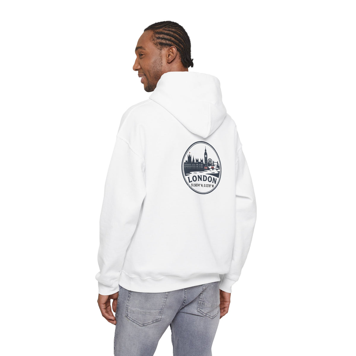 London Skyline Hoodie – Vintage London Emblem Travel Sweatshirt