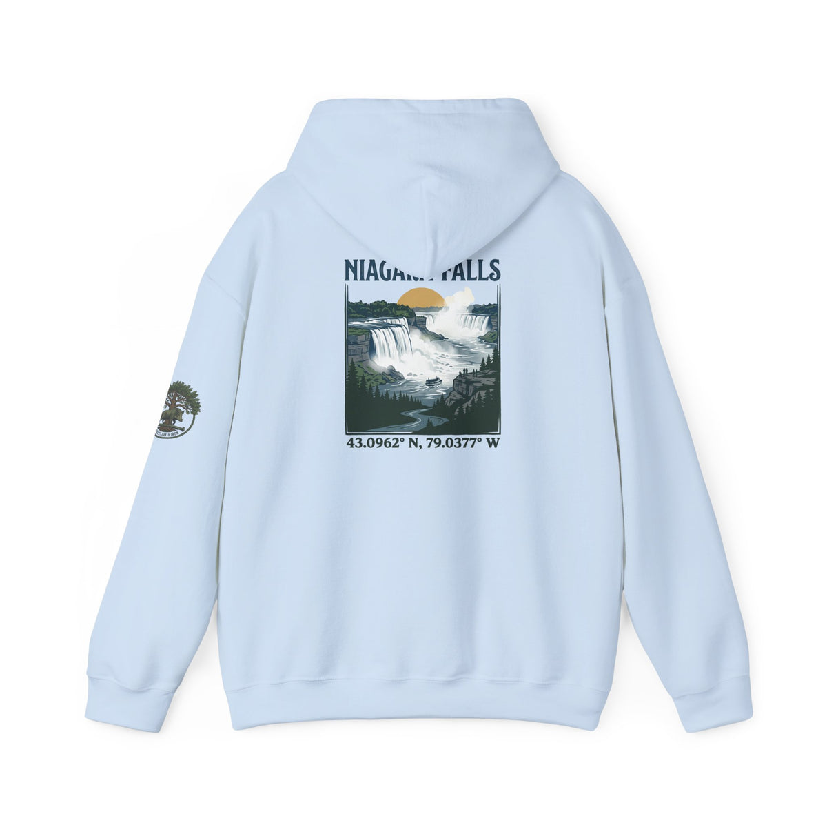 Niagara Falls Hoodie – Vintage Landscape Graphic with Coordinates