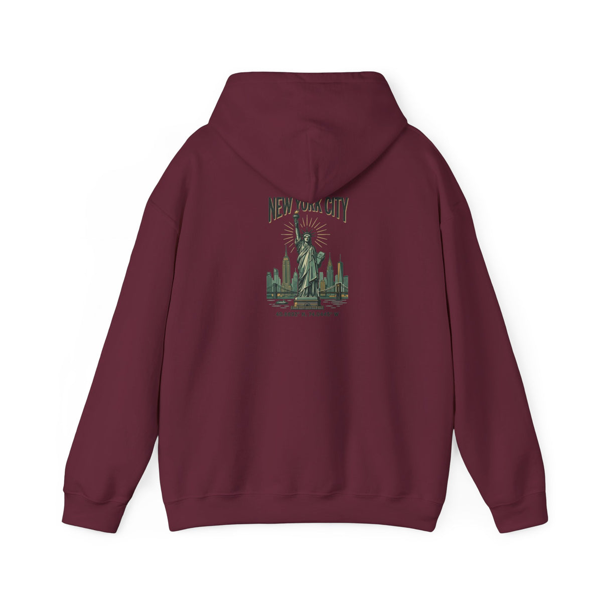 New York City Statue of Liberty Hoodie - Vintage NYC Skyline Pullover