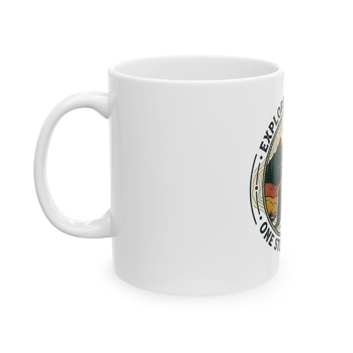 Explore the World Mug - "One Step at a Time" Hiking Coffee Cup