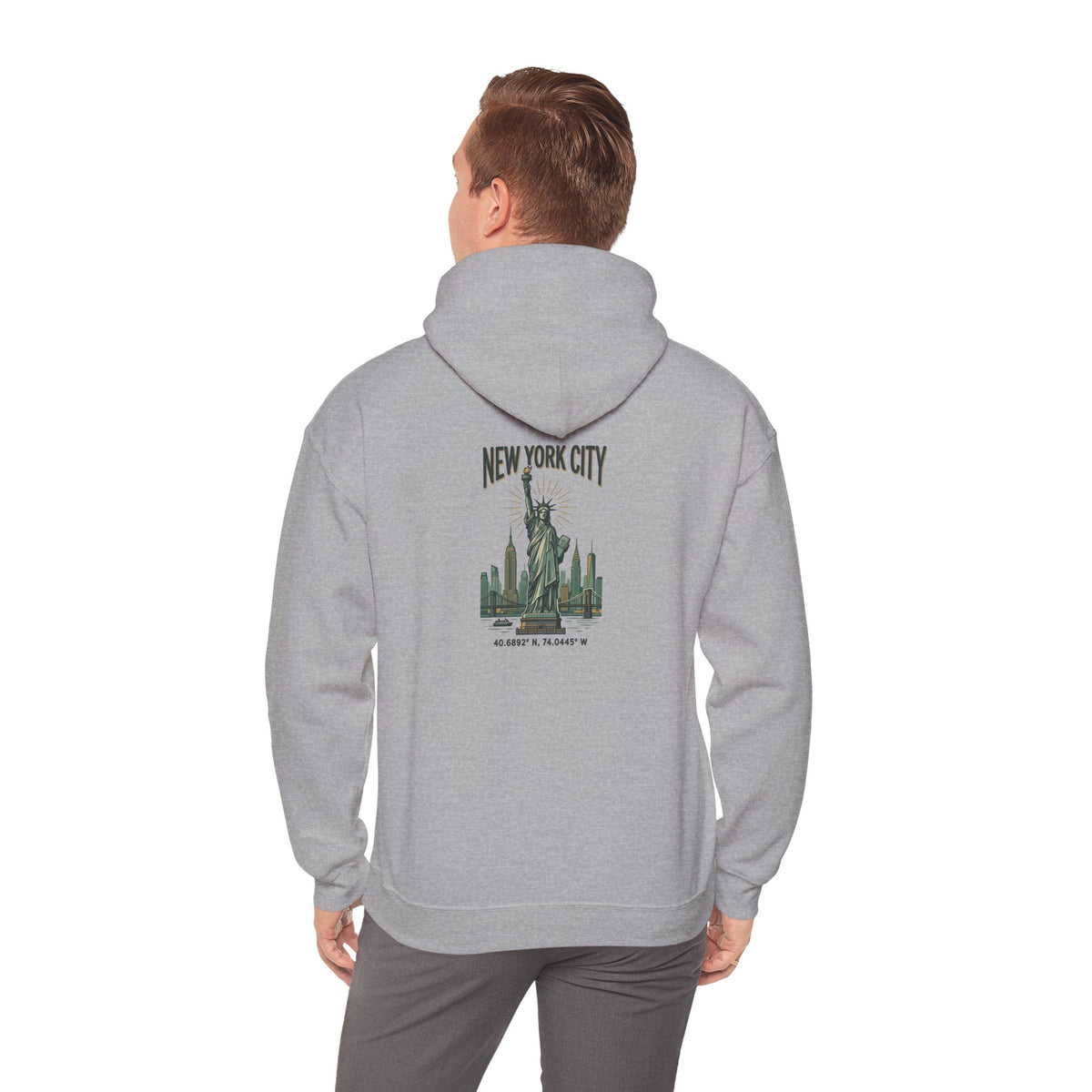 New York City Statue of Liberty Hoodie - Vintage NYC Skyline Pullover
