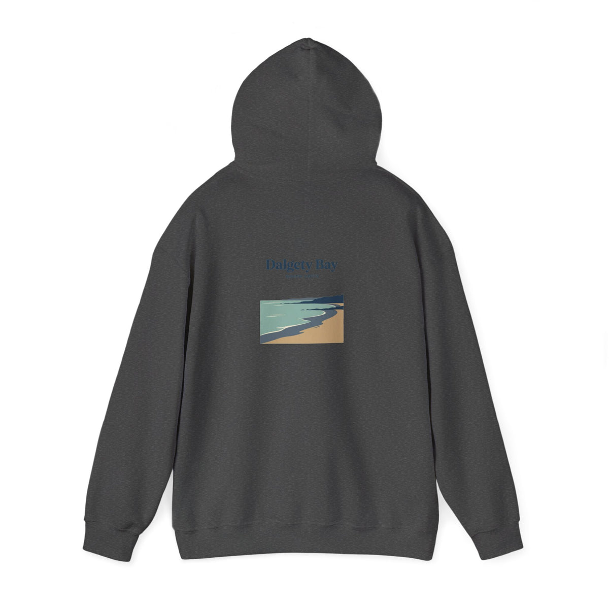 Dalgety Bay Scenic Hoodie — Retro Coastal Beach Graphic Hooded Sweatshirt