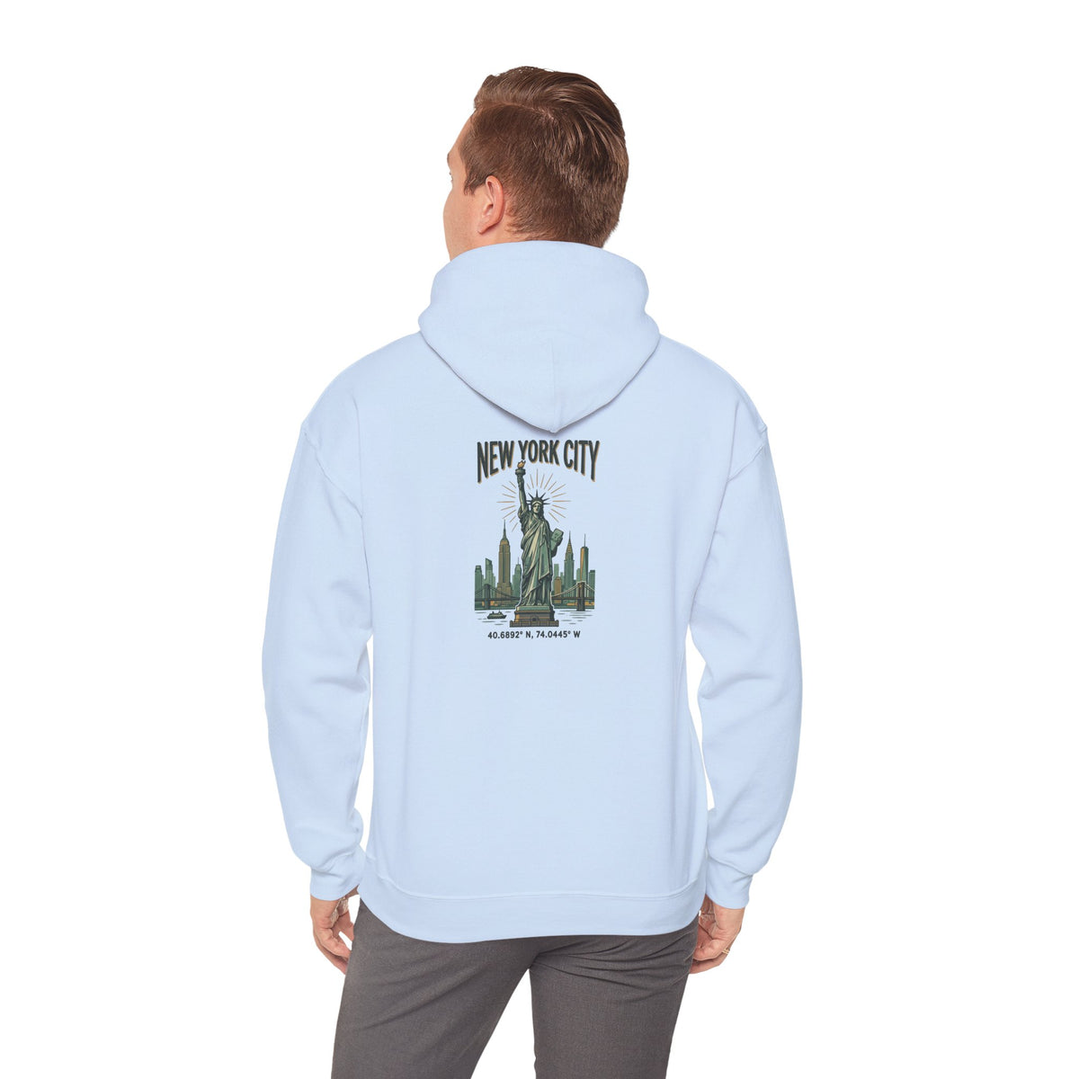New York City Statue of Liberty Hoodie - Vintage NYC Skyline Pullover